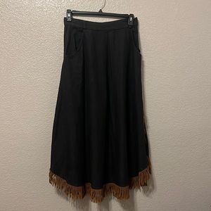 Vintage Circle T Marilyn Lenox fringed skirt. Has a small snag as seen in pic